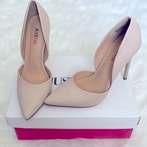Just Fab Monika Pump Faux Leather Nude Heel